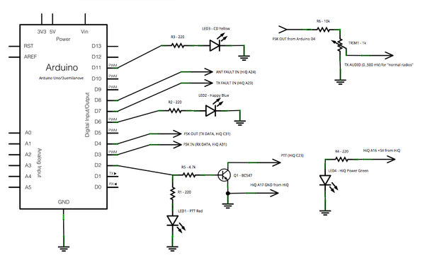Schematic diagram for the POCSAG modem - click on the image for a few times for a high-resolution version which is actually readable!